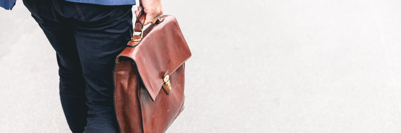 Mens brown leather satchel