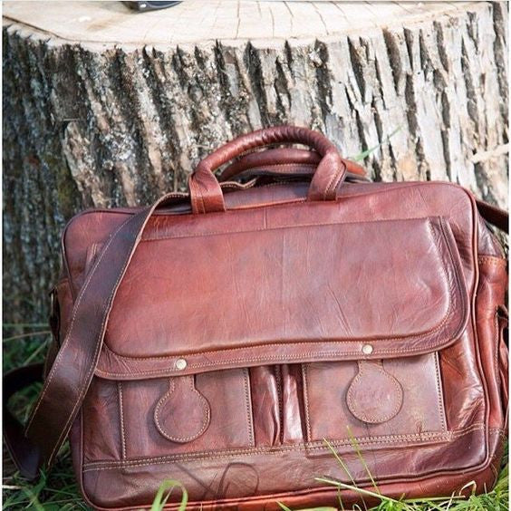 Leather mens business bags