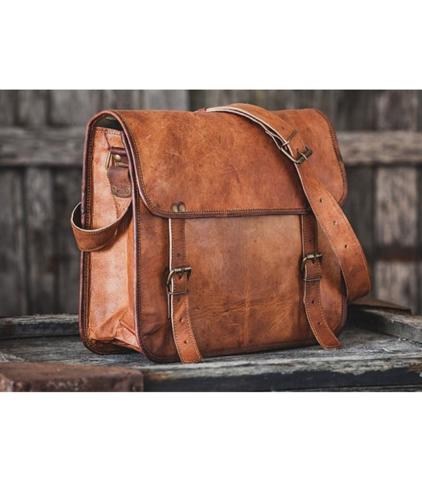 Leather Satchel Vintage Look