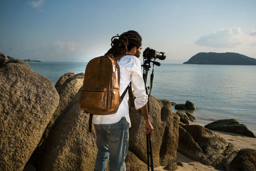 vintage leather camera bag