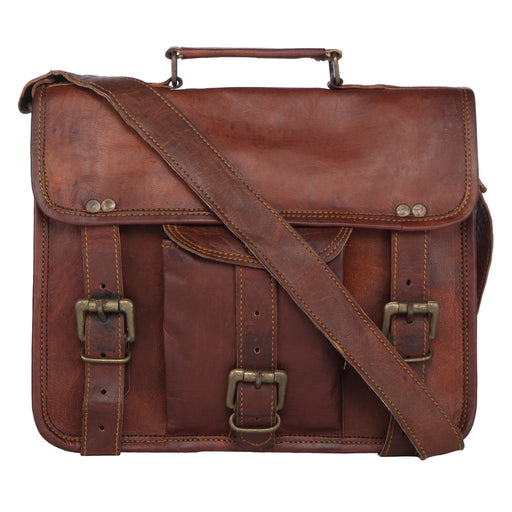 brown leather briefcase