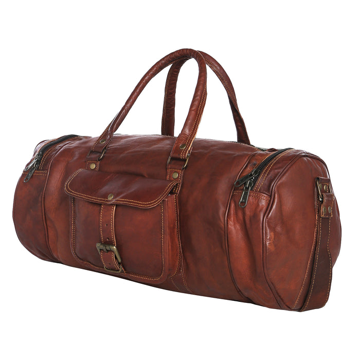 Small leather duffel