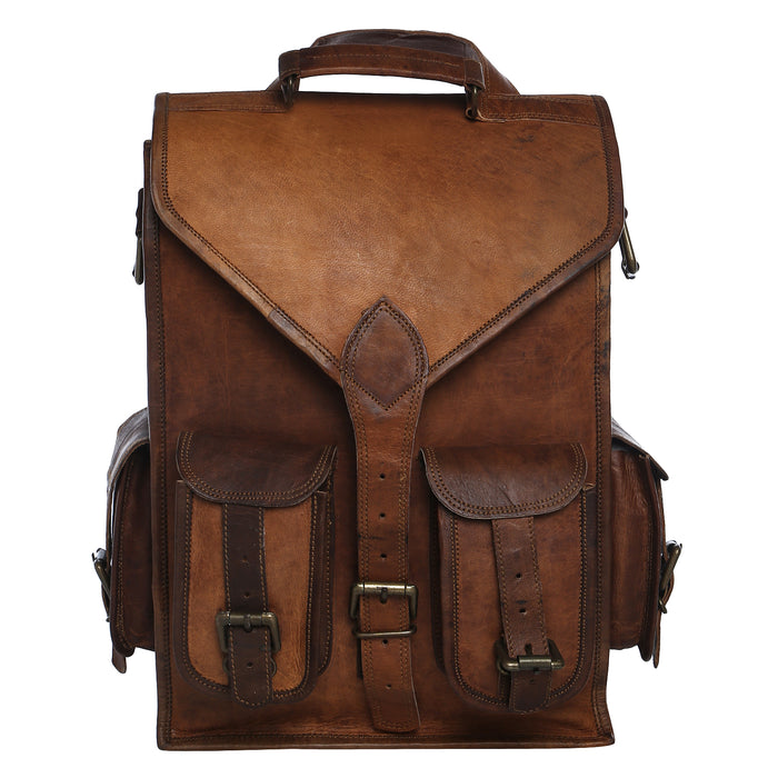 Leather gym backpack