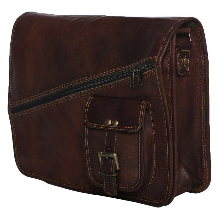 Leather messenger crossbody