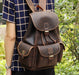 large leather backpack