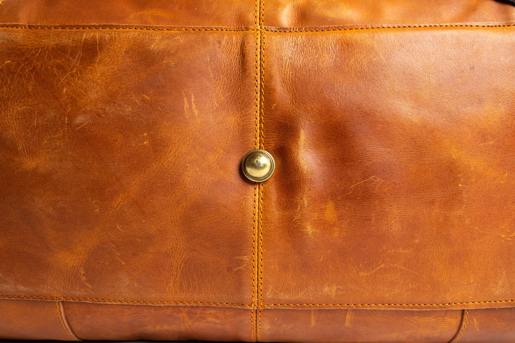 Tanned Leather Duffel For Men