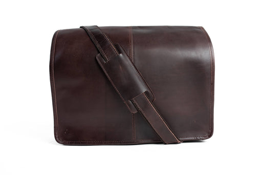 Dark Brown Leather Messenger Bag