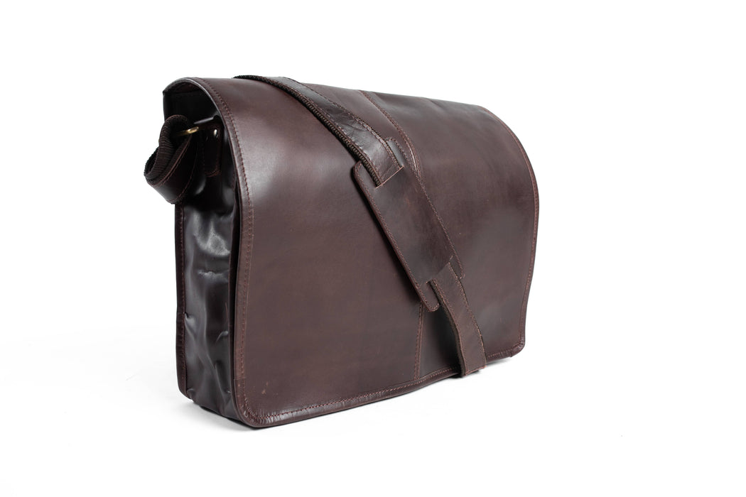 Dark Brown Leather Laptop Bag