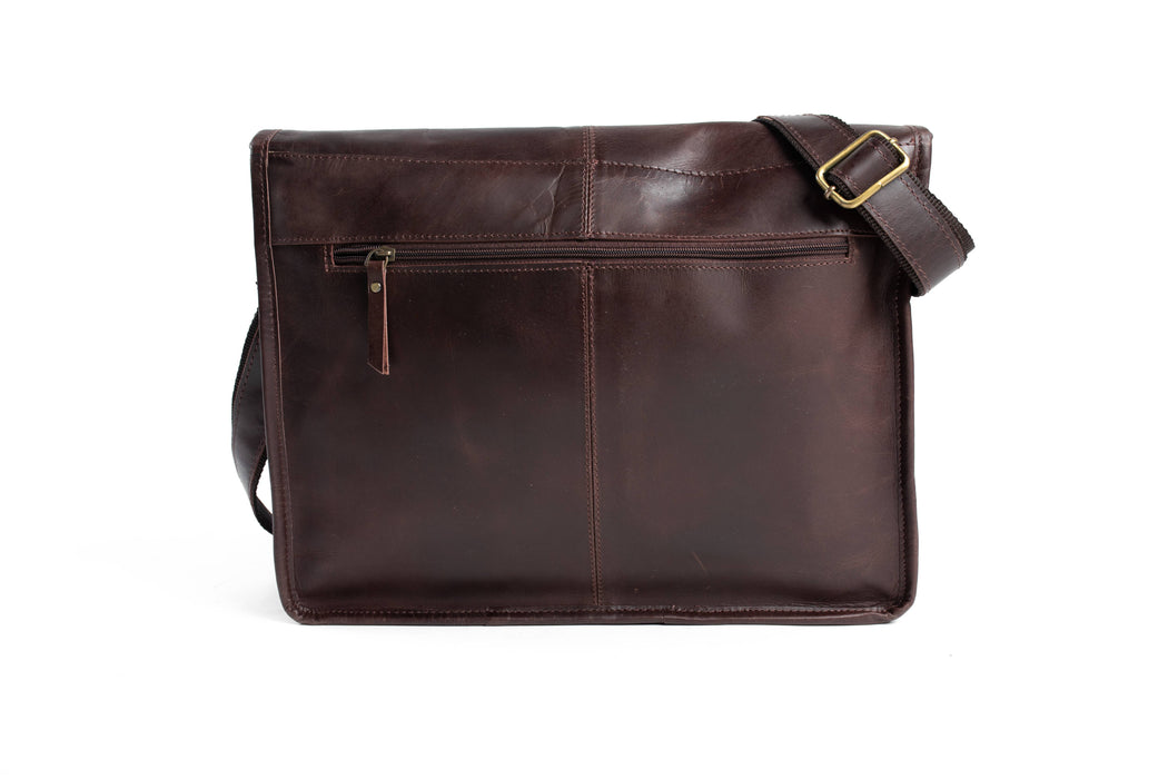 Mens Dark Brown Leather Messenger