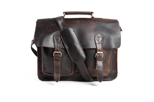 Dark Brown Leather Satchel