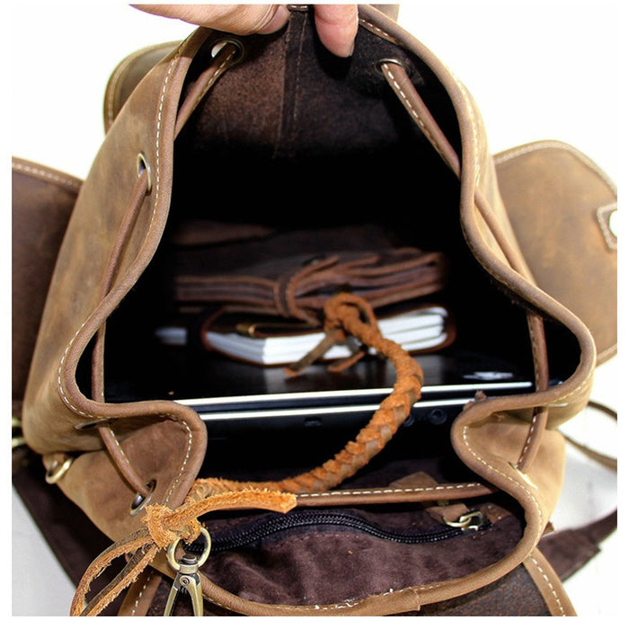 Genuine leather backpacks mens