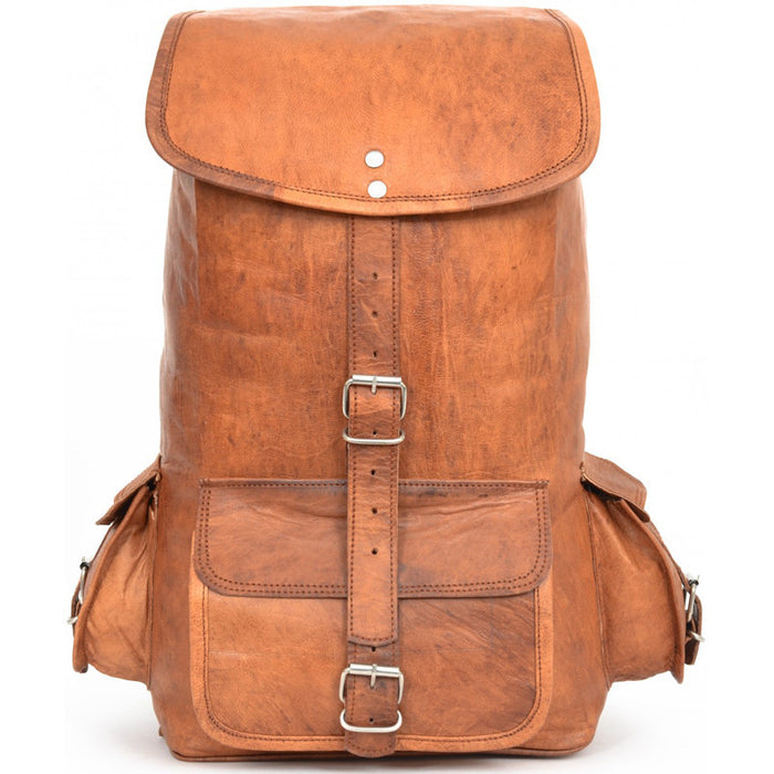 vintage leather rucksack