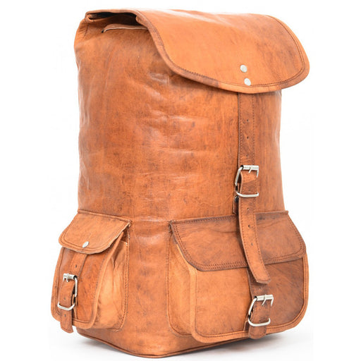 vintage leather backpack