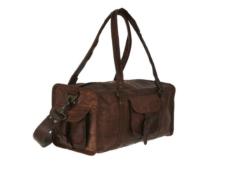 mens leather weekend bag