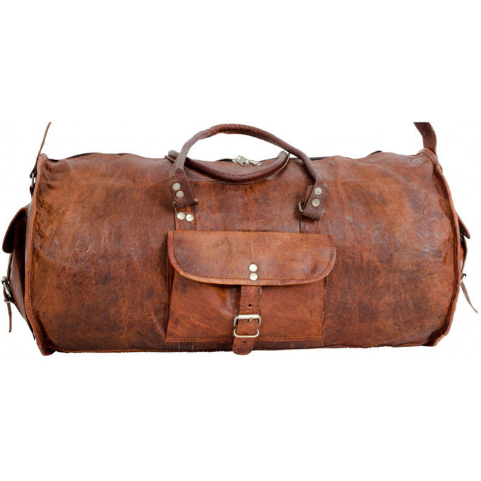 vintage leather duffle