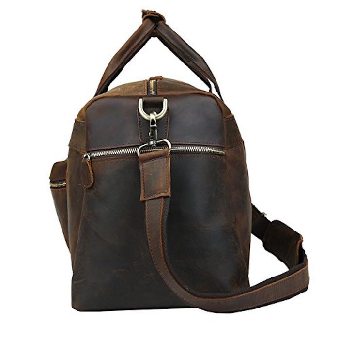 Vintage leather duffel bag