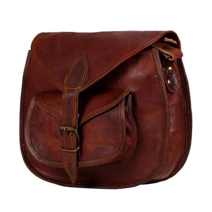 brown leather crossbody bag