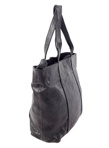 Black Leather shopping bag
