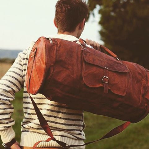 Vintage Leather round duffel