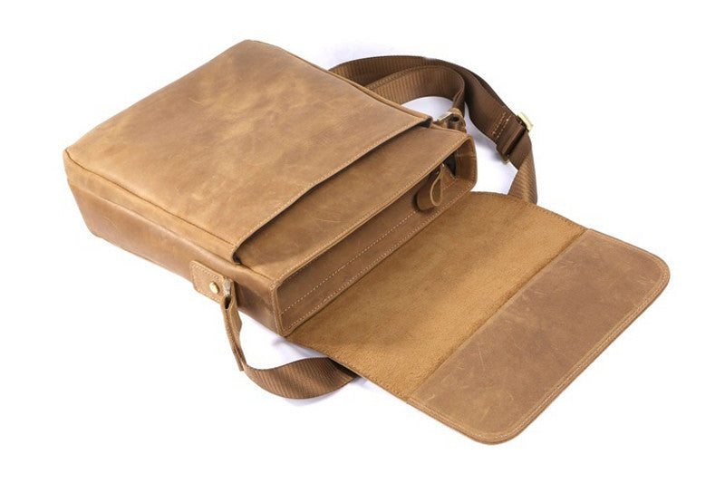mens full grain leather messenger