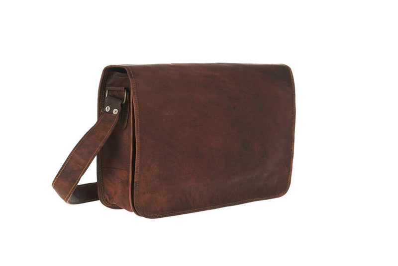 Small Leather Crossbody Messenger 9"