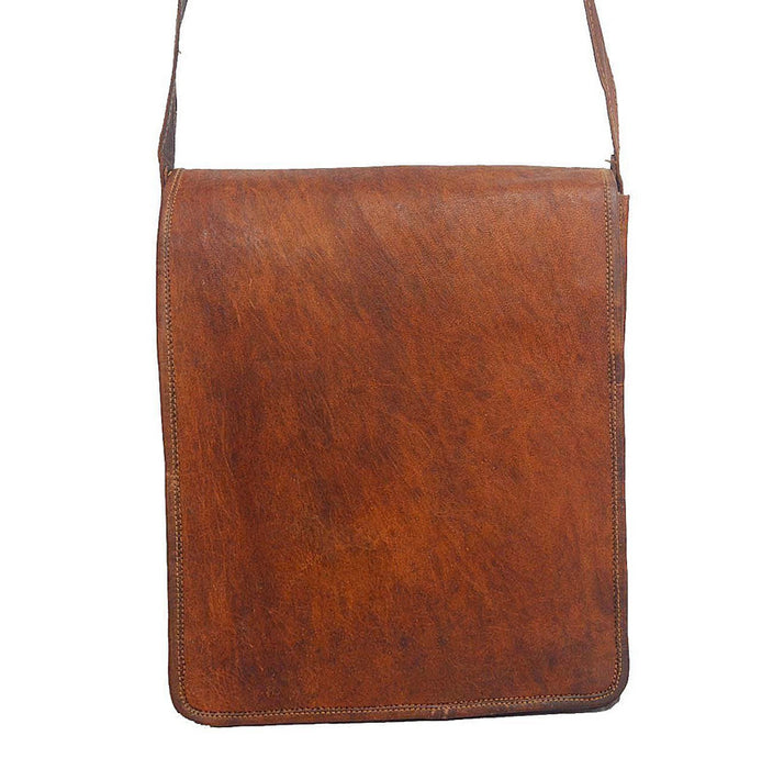 Vertical Leather Messenger