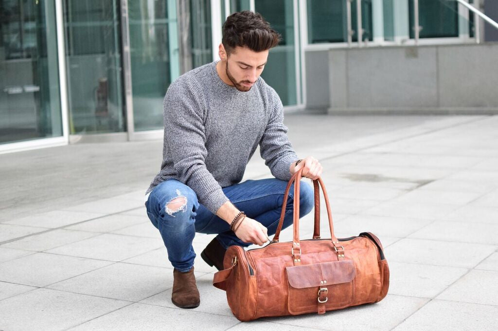 Small Leather Gym Bag