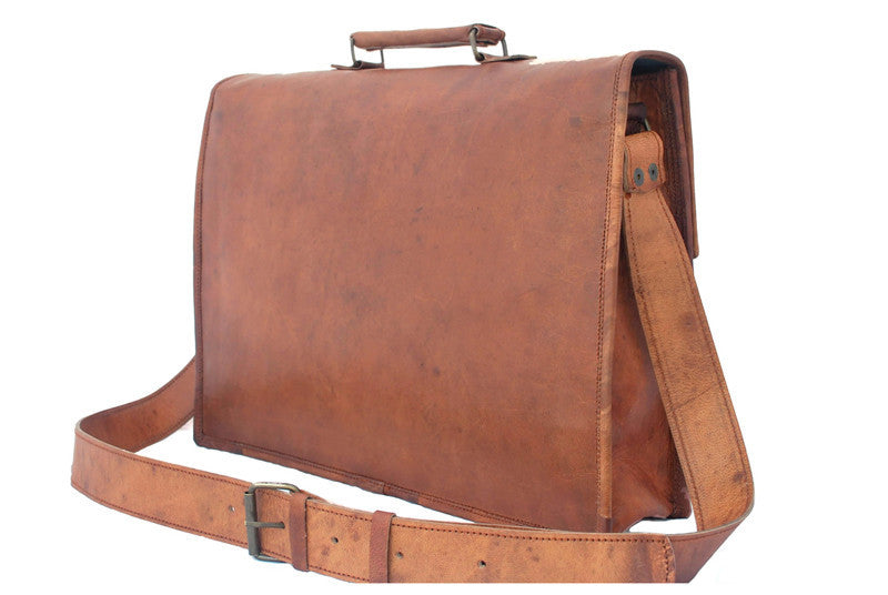 brown leather satchel bag