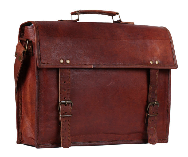 handmade leather briefcase