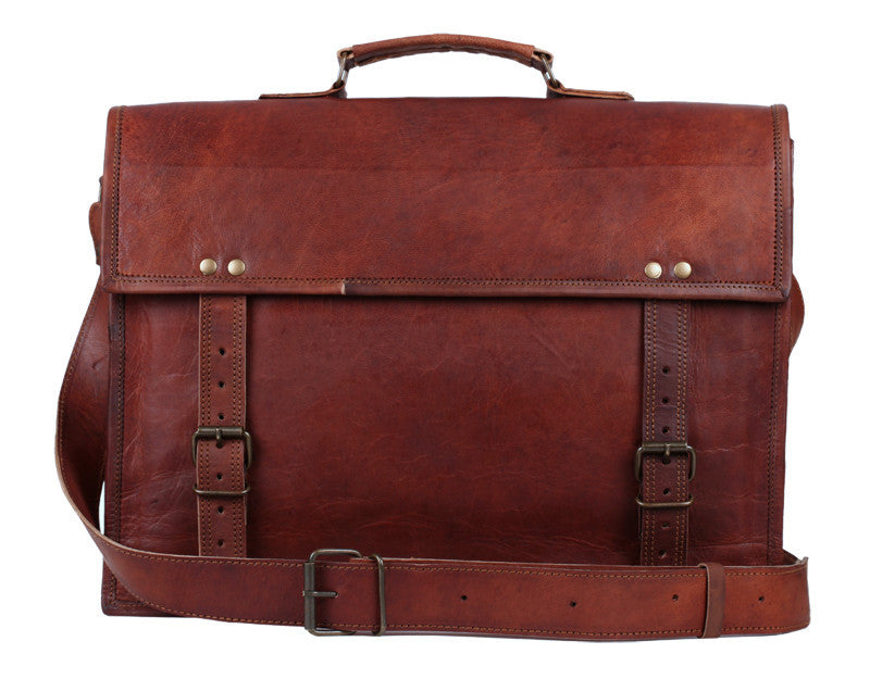 Leather crossbody satchel