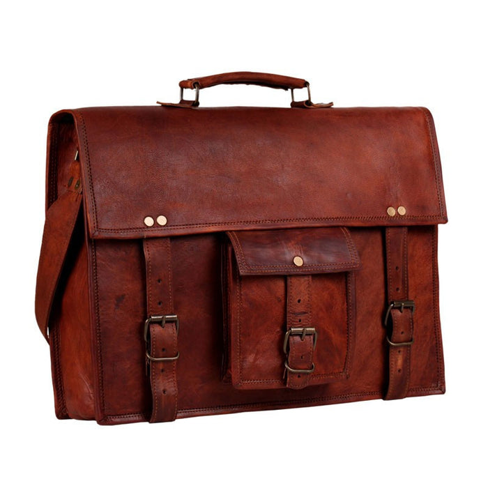 handmade leather briefcase