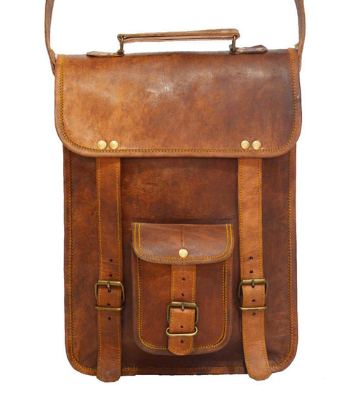 vertical leather satchel