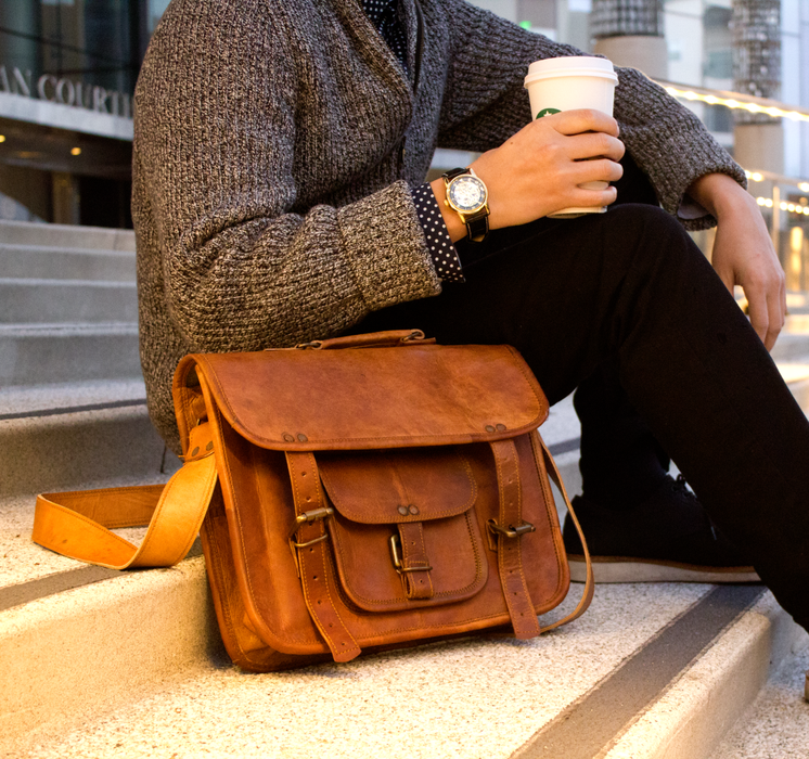 Macbook Leather Briefcase bag
