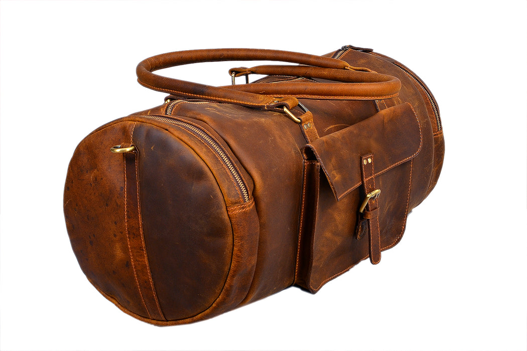 Full grain leather travel bags