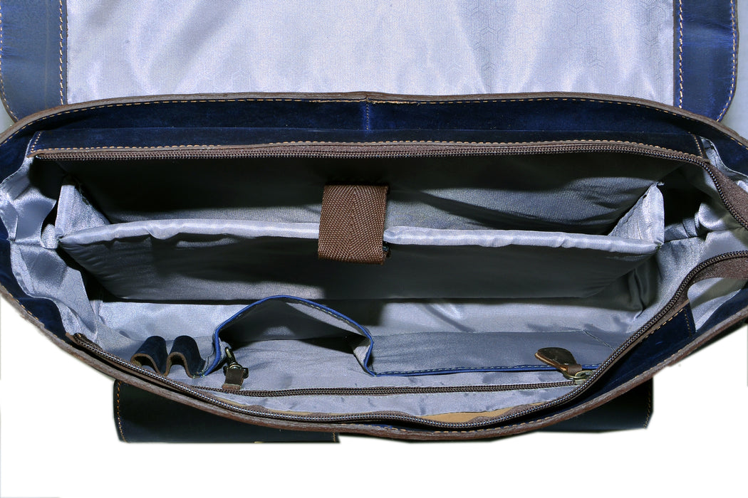 Large Blue Leather briefcase