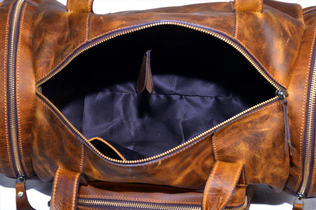 Mens Leather Overnight Bag