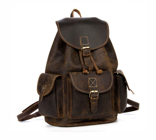 Brown Leather Backpack Vintage Backpack for Women Leather -  Israel