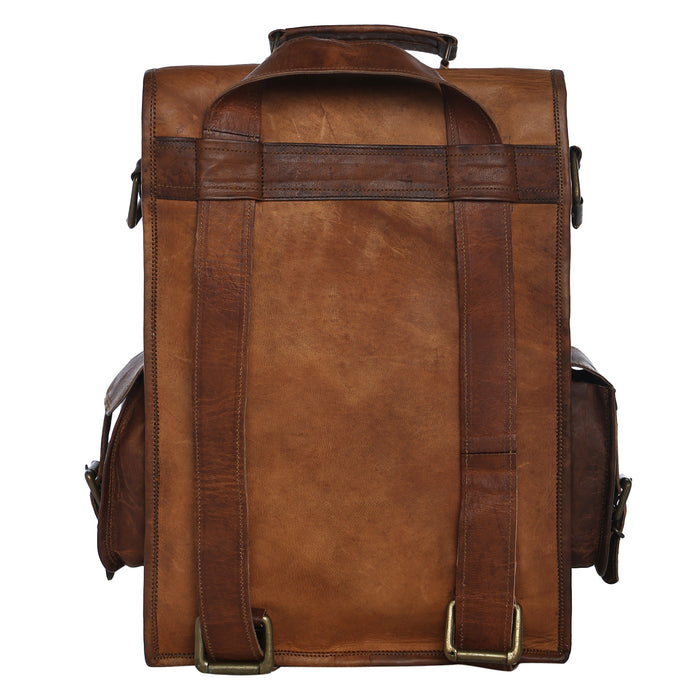 Genuine leather gym backpack