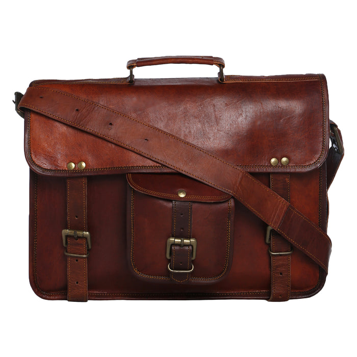 Leather Satchel Backpack 15