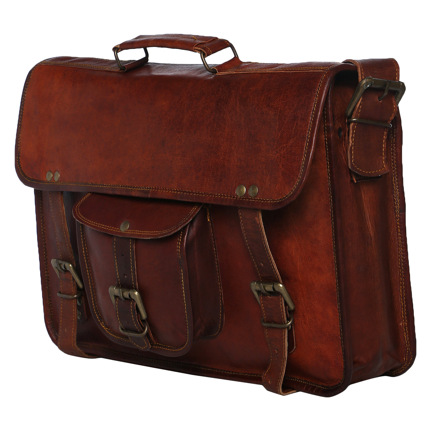 Leather Satchel Backpack 15