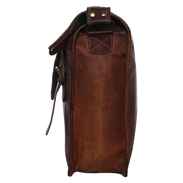 thick leather messenger