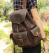 Dark brown leather rucksack