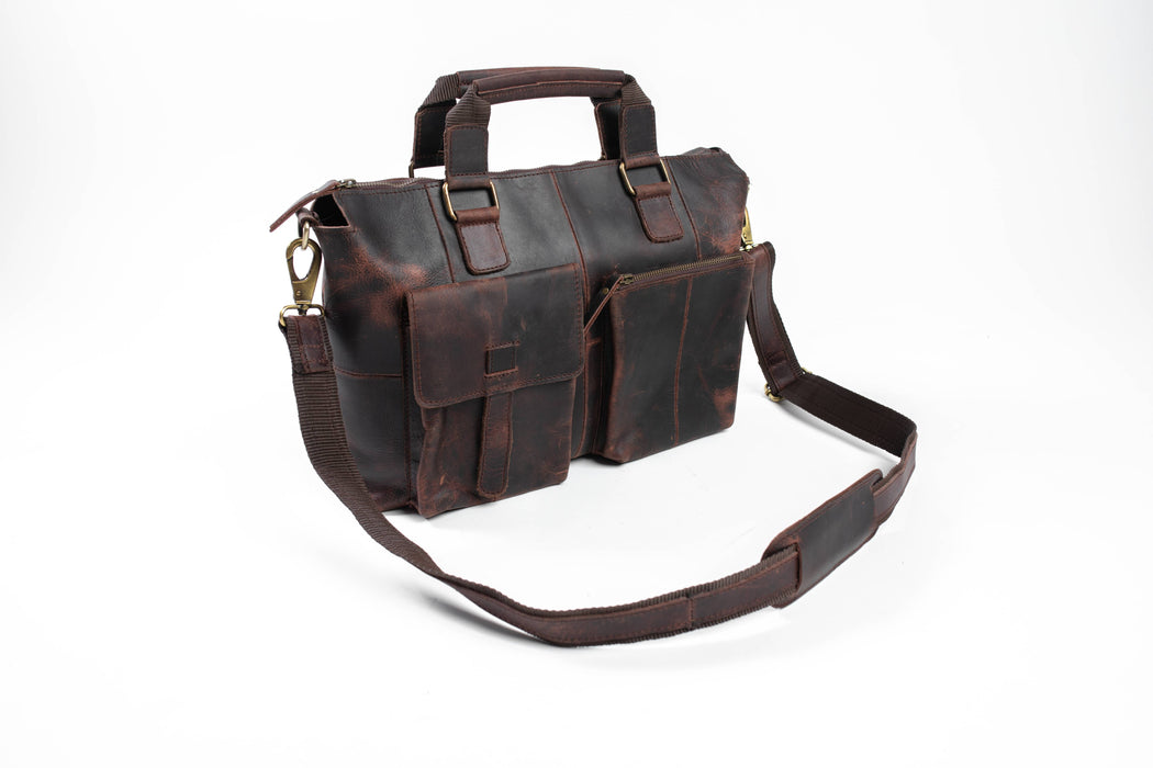 Brown Leather Portfolio Briefcase — High On Leather