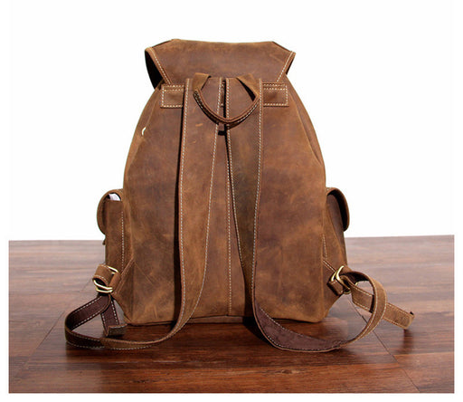 Vintage Handmade Full Grain Brown Leather Backpack, Mens Leather Big B –  ROCKCOWLEATHERSTUDIO