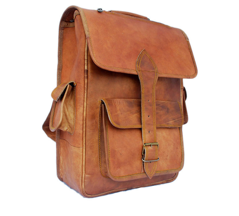 Leather Satchel Backpack with Handle 