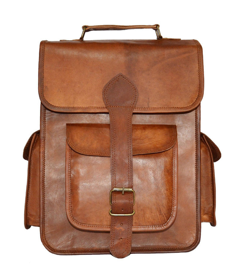 Leather backpack outlet small