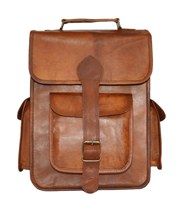 small leather backpack