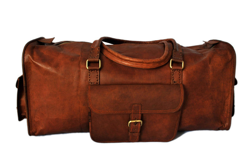 Distressed Leather Duffel Bag / Travel Bag- The Signature - Ranch