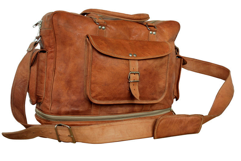 Big Leather Expandable Duffle — High On Leather