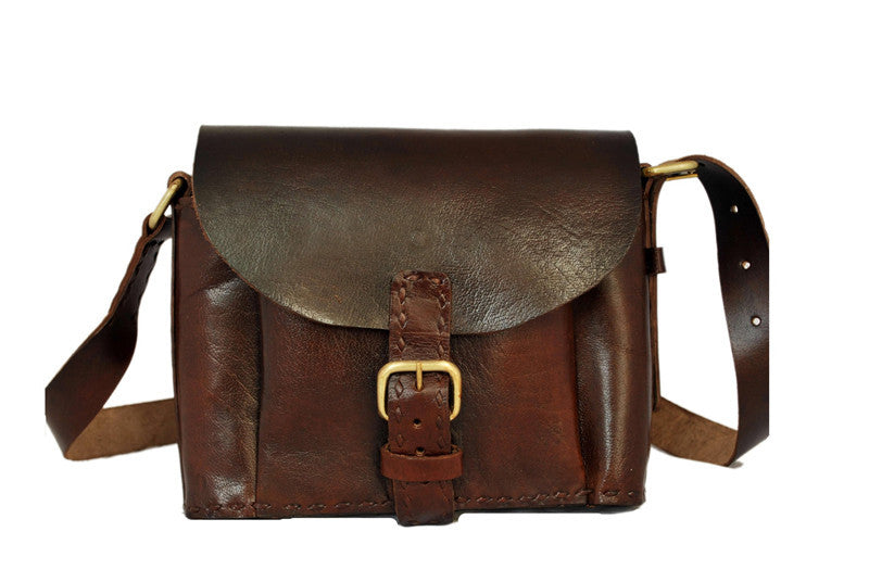 Mens Leather Crossbody Sling Bag Vintage, Brown
